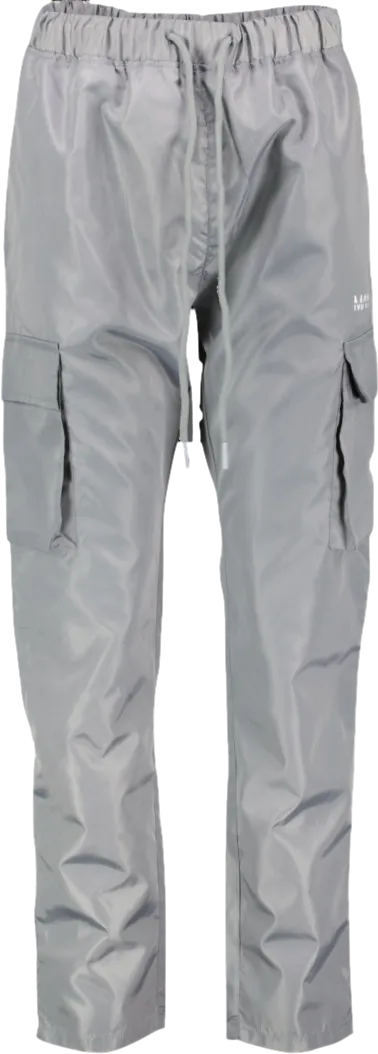 boohooMan Grey Elastic Waist Skinny Fit Cargo Trousers UK L