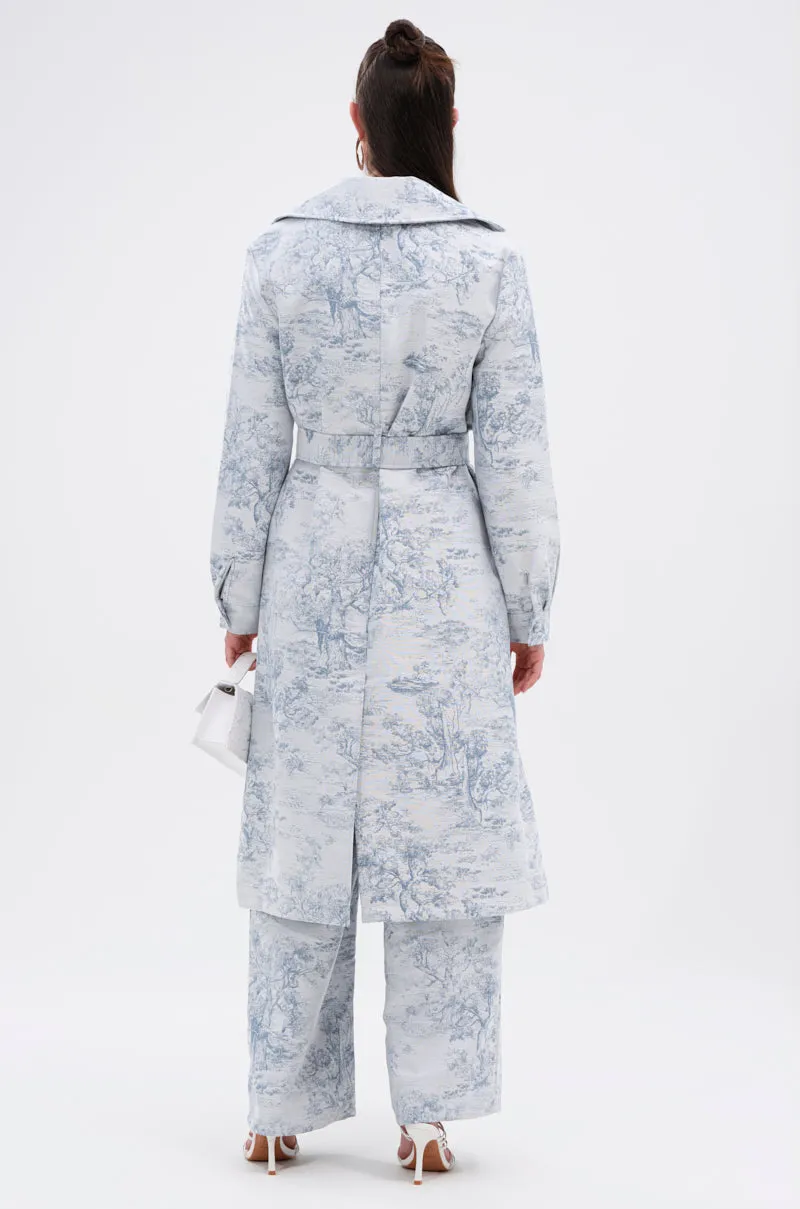 BOOKED N BUSY JACQUARD TRENCH