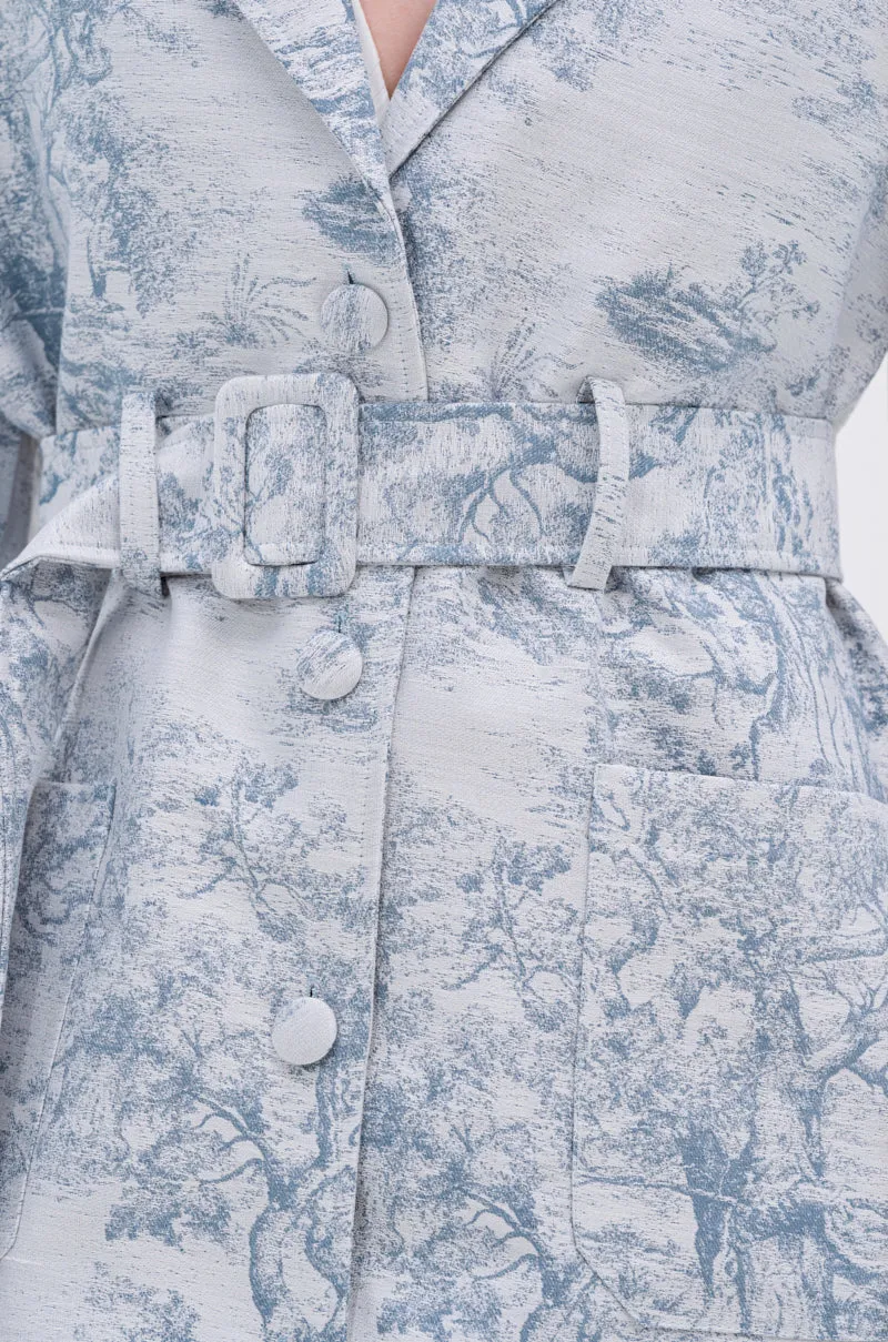 BOOKED N BUSY JACQUARD TRENCH