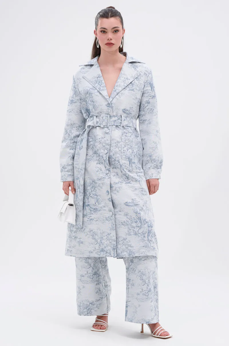 BOOKED N BUSY JACQUARD TRENCH
