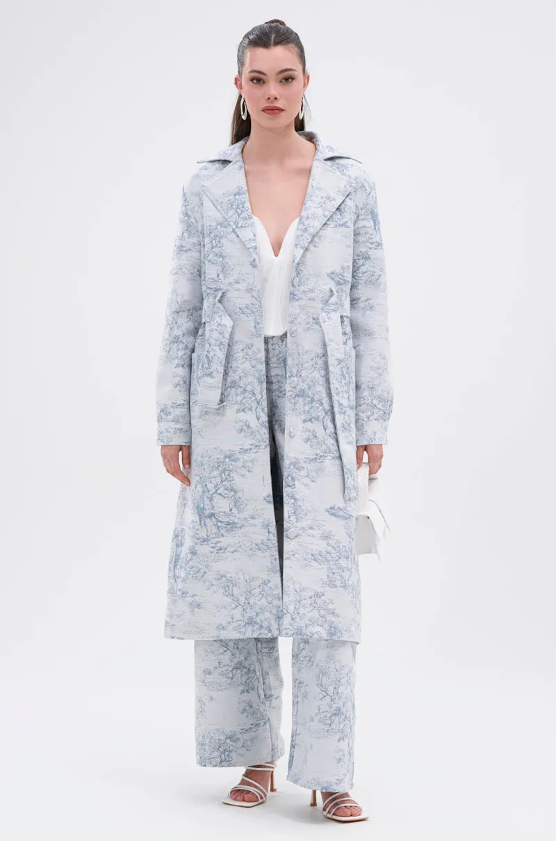 BOOKED N BUSY JACQUARD TRENCH