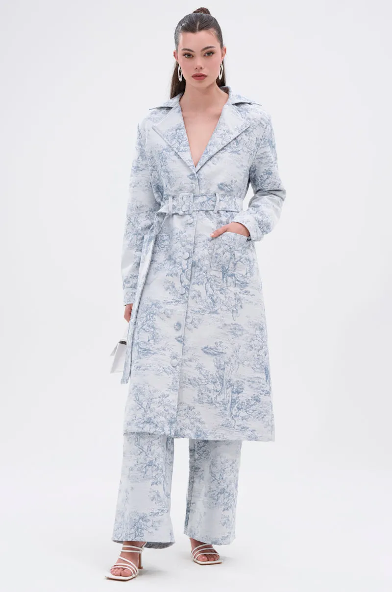 BOOKED N BUSY JACQUARD TRENCH