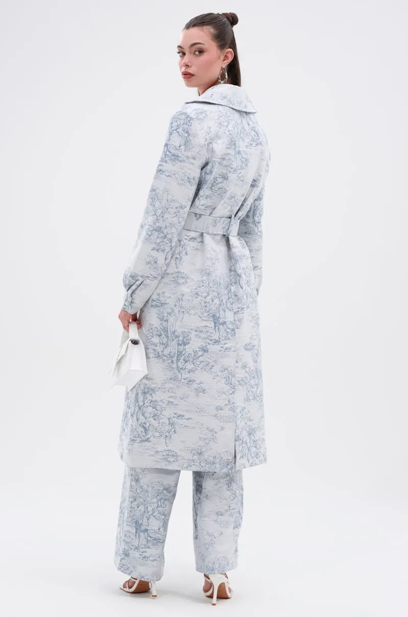 BOOKED N BUSY JACQUARD TRENCH