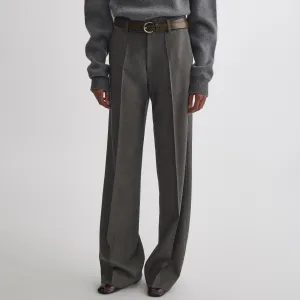 BOYISH TAILORED TROUSERS | dark taupe wool