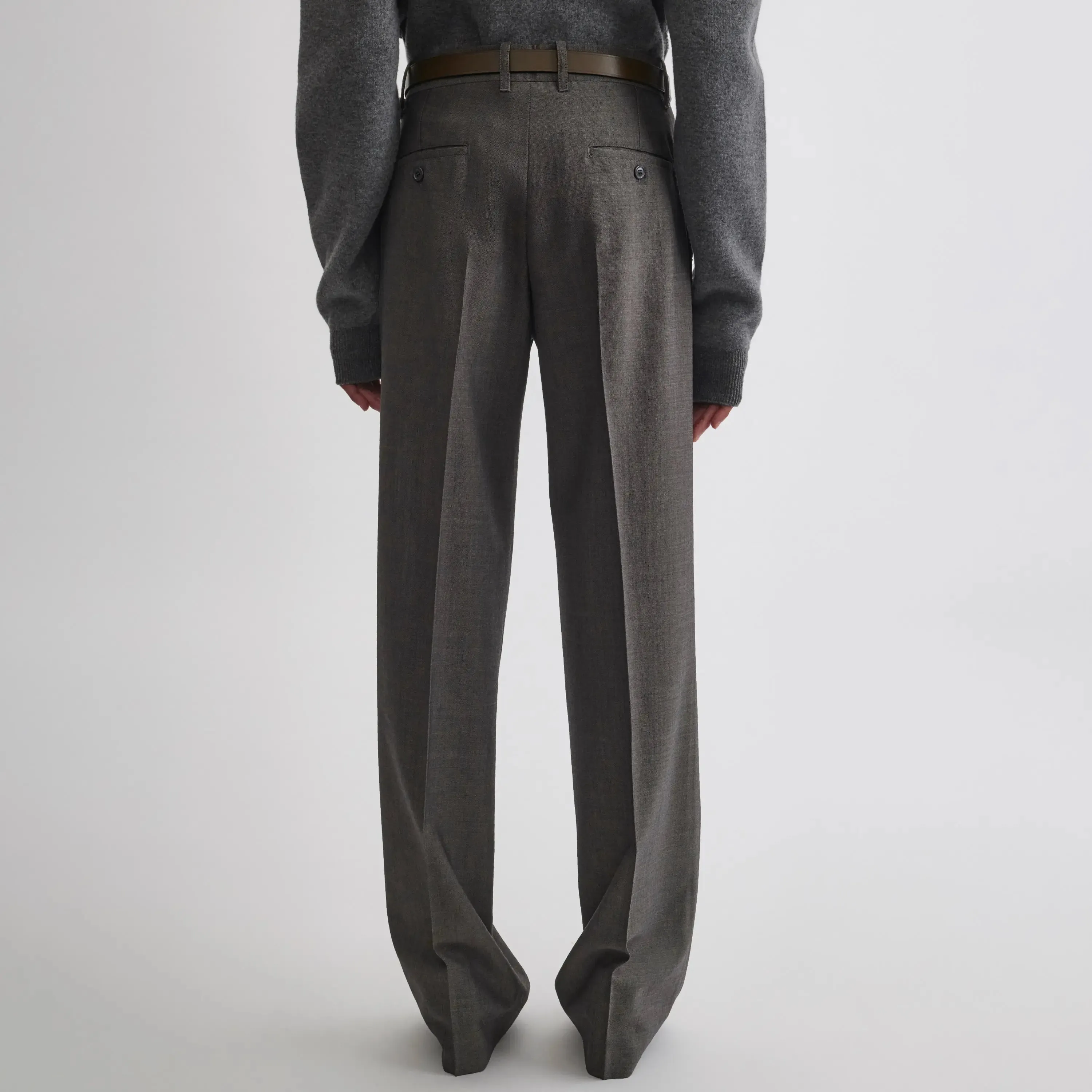 BOYISH TAILORED TROUSERS | dark taupe wool