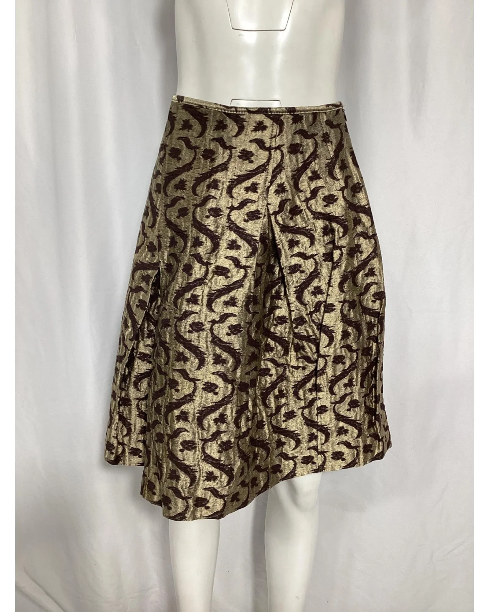 Brocade Mini Skirt Damask Print