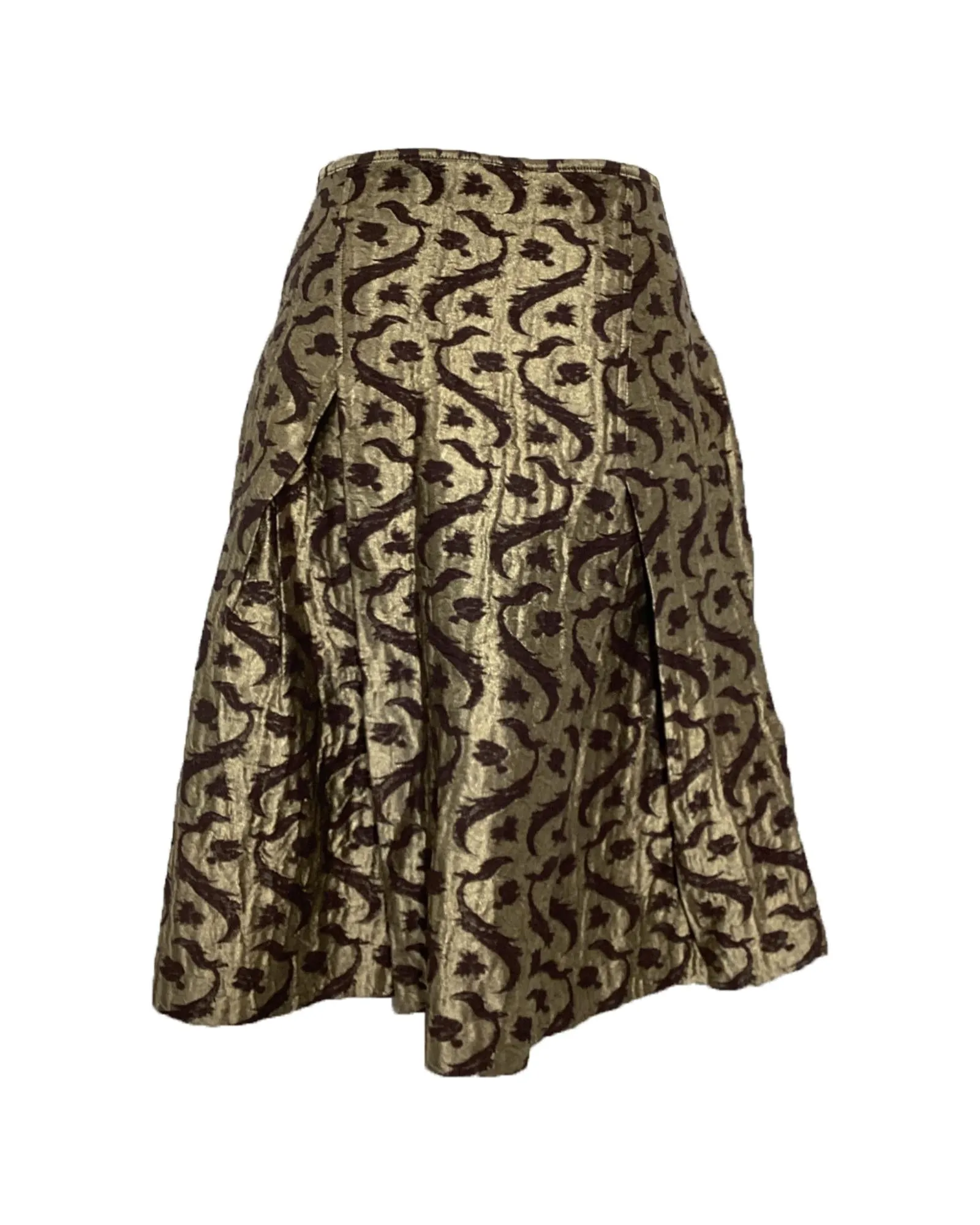 Brocade Mini Skirt Damask Print
