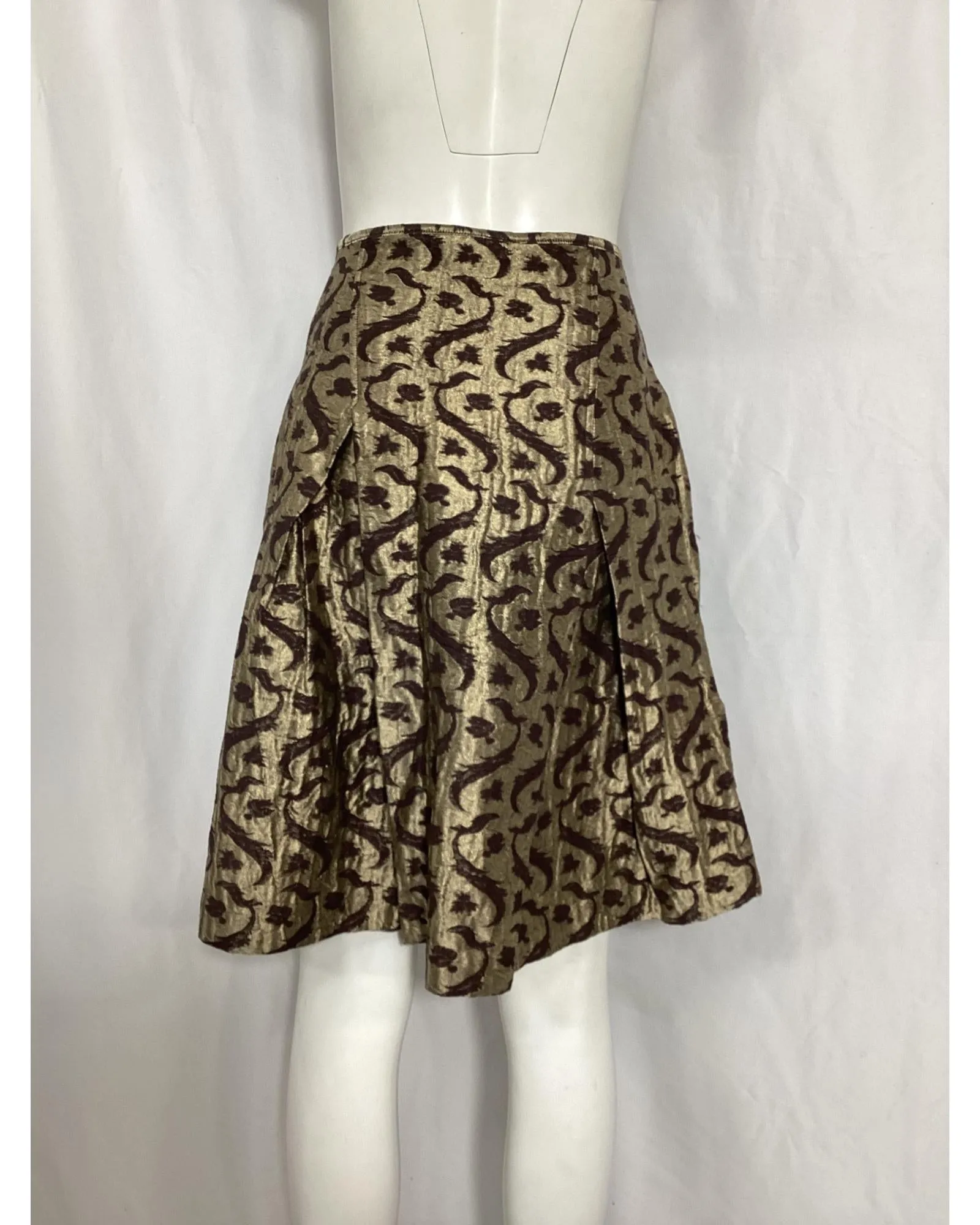 Brocade Mini Skirt Damask Print