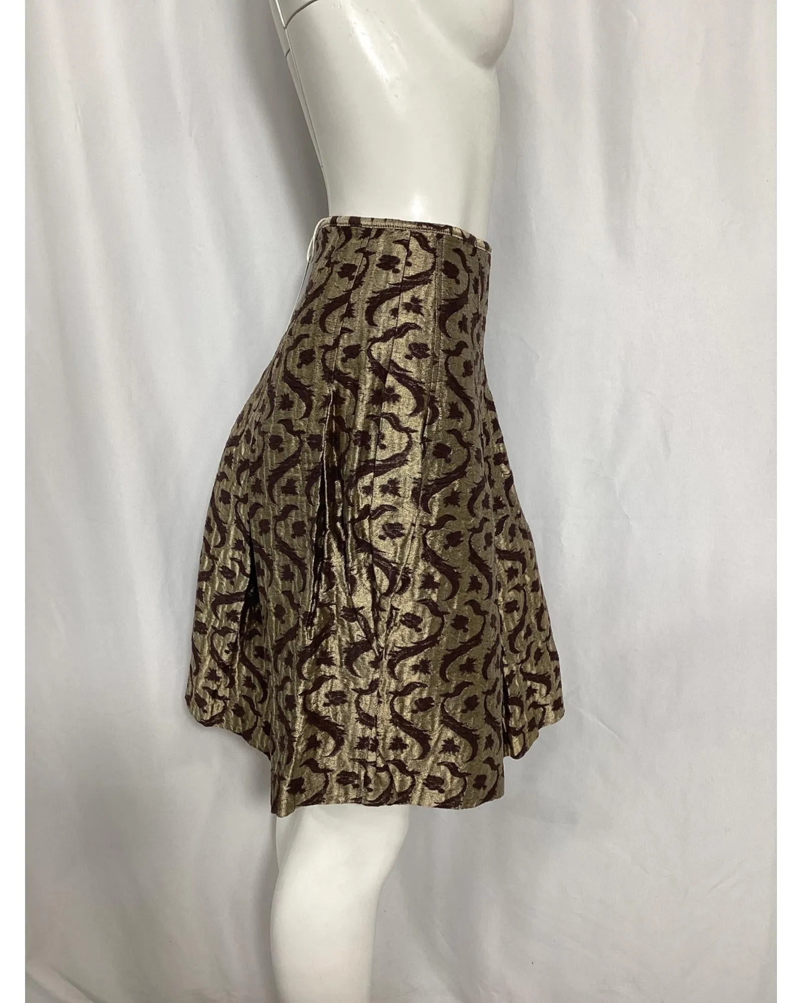 Brocade Mini Skirt Damask Print