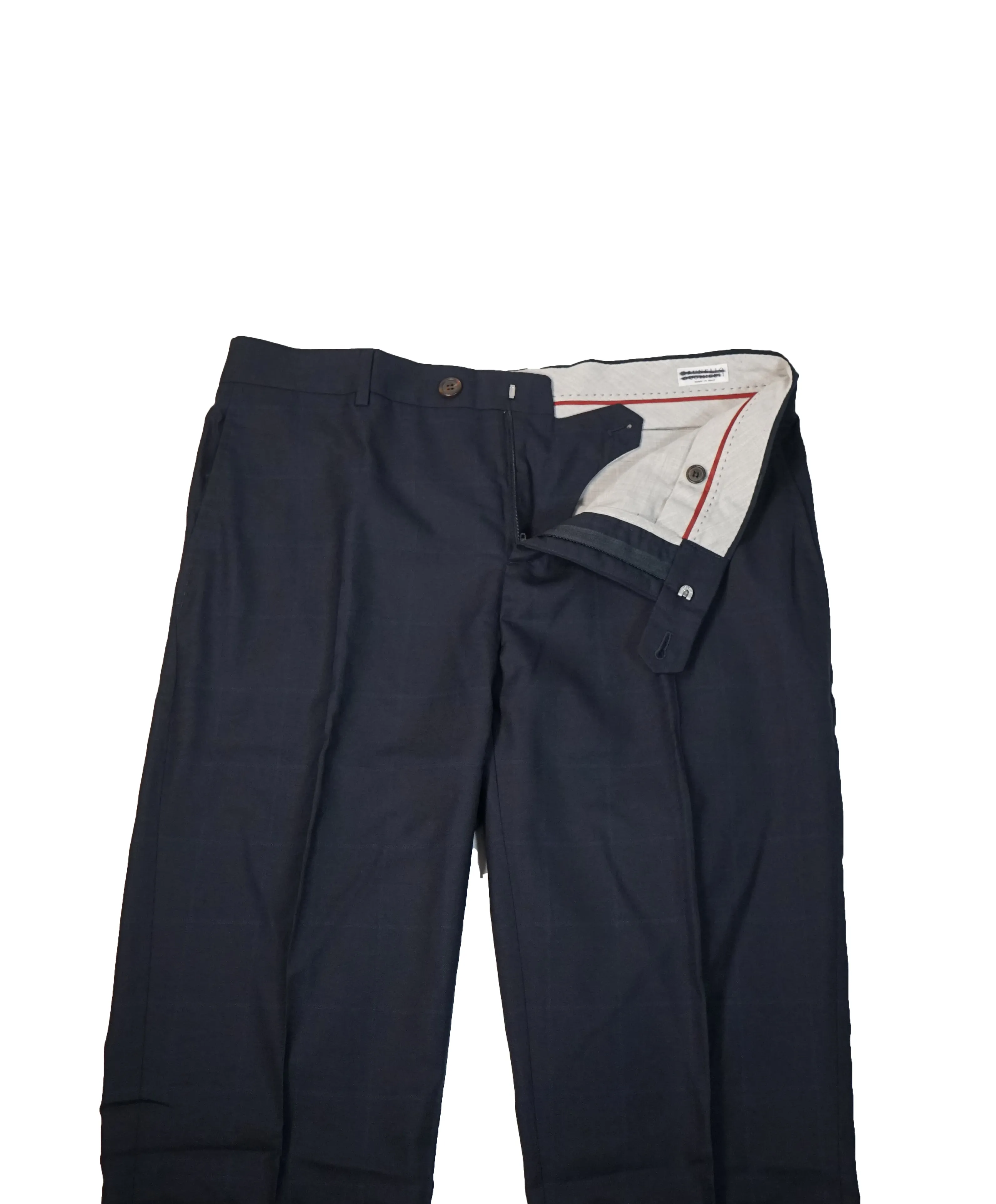 BRUNELLO CUCINELLI - Windowpane Wool & Silk Flat Front Pants - 40W