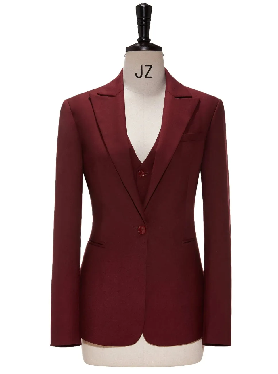 Business 3 Pieces Flat Peak Lapel Women Suit