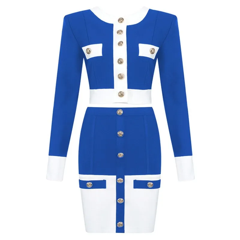 Button Up Bandage Two Pieces Set