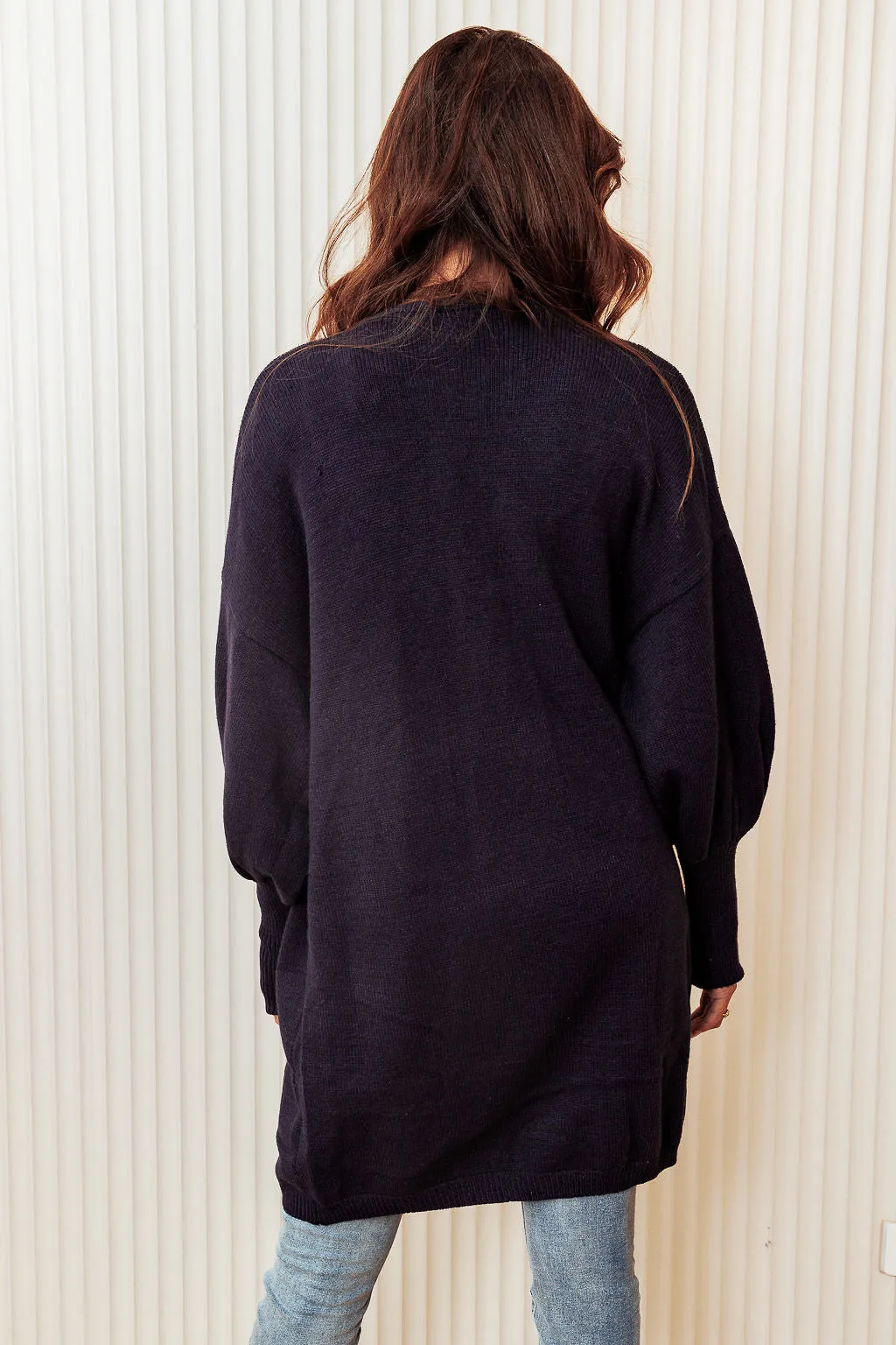 Carolyn Longline Gardi --Navy Cardigan