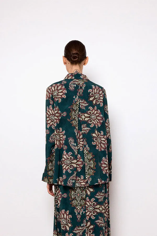 CARRIE CASHMERE PRINT STRAIGHT SHIRT
