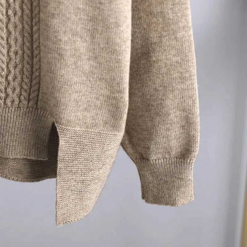 Cashmere Women Sweater Tracksuits Wide Leg Pant Suits