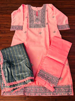 Chanderi Kurti and Pant Set