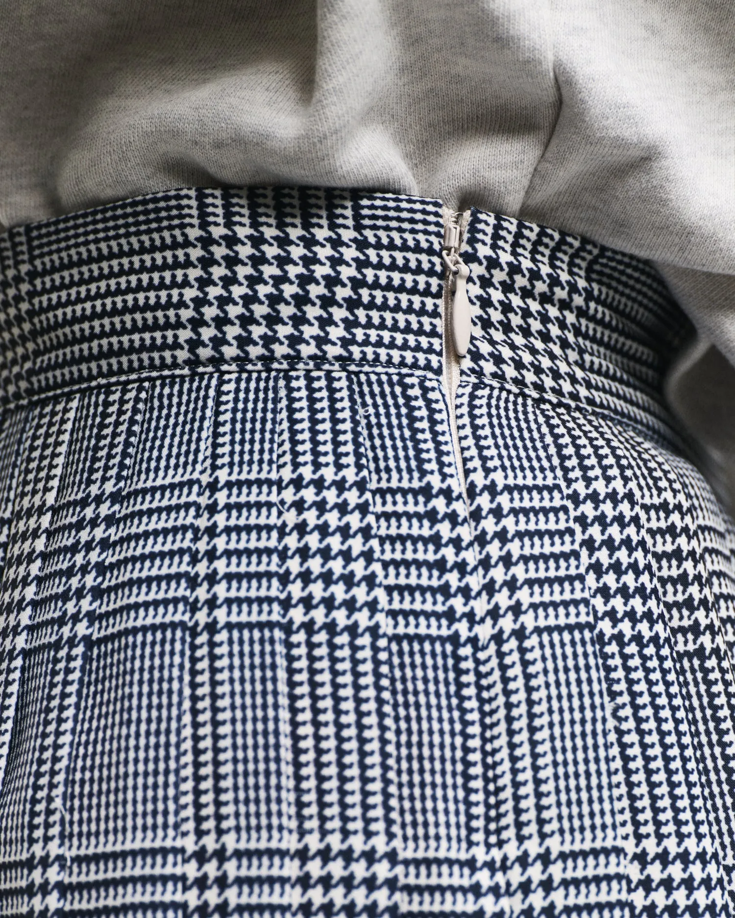 Check Print Pleated Skirt