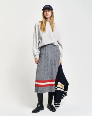 Check Print Pleated Skirt
