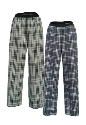 CHECK REVERSIBLE STRAIGHT LEG TROUSERS
