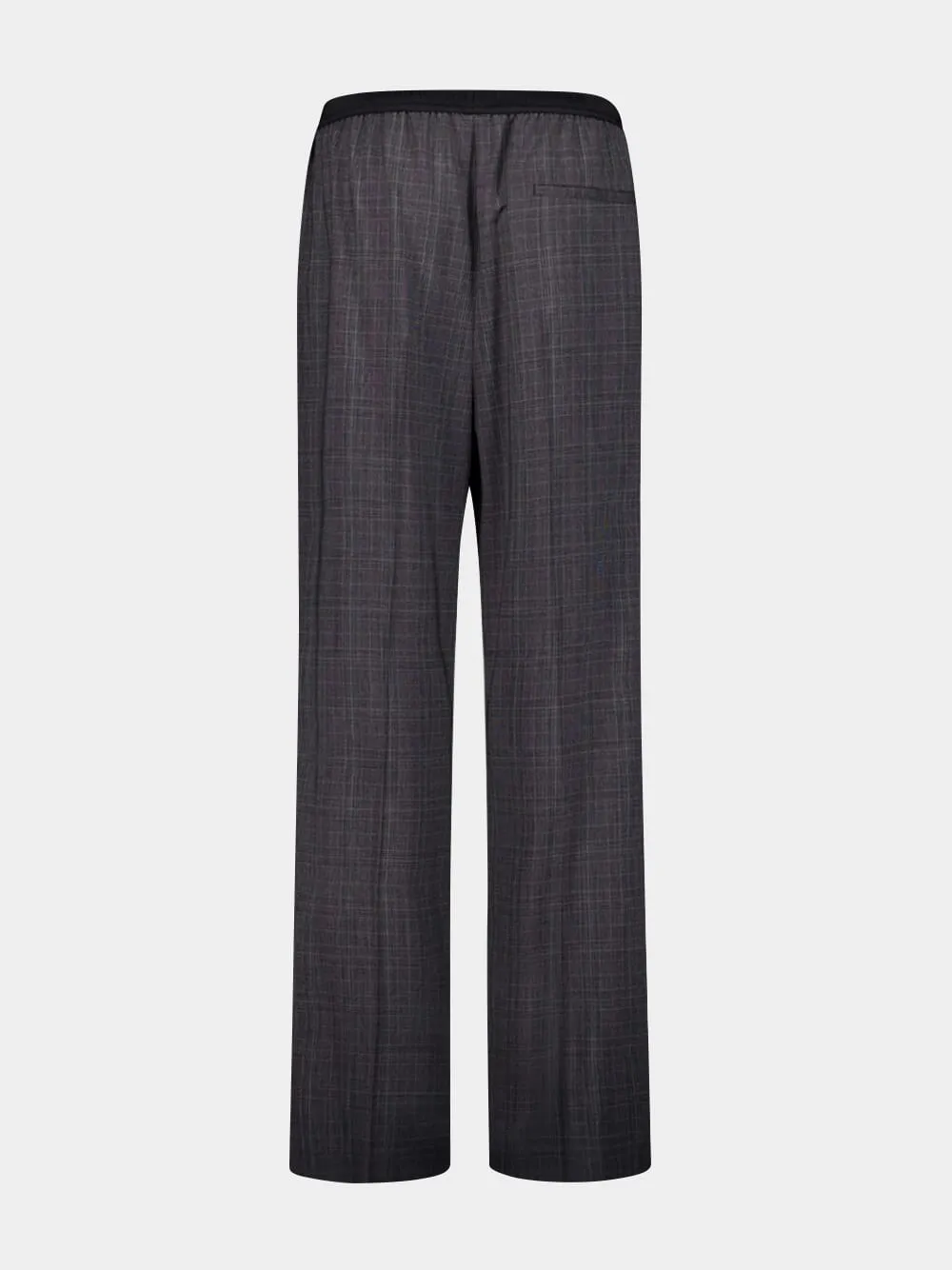 Checked Straight Leg Trousers