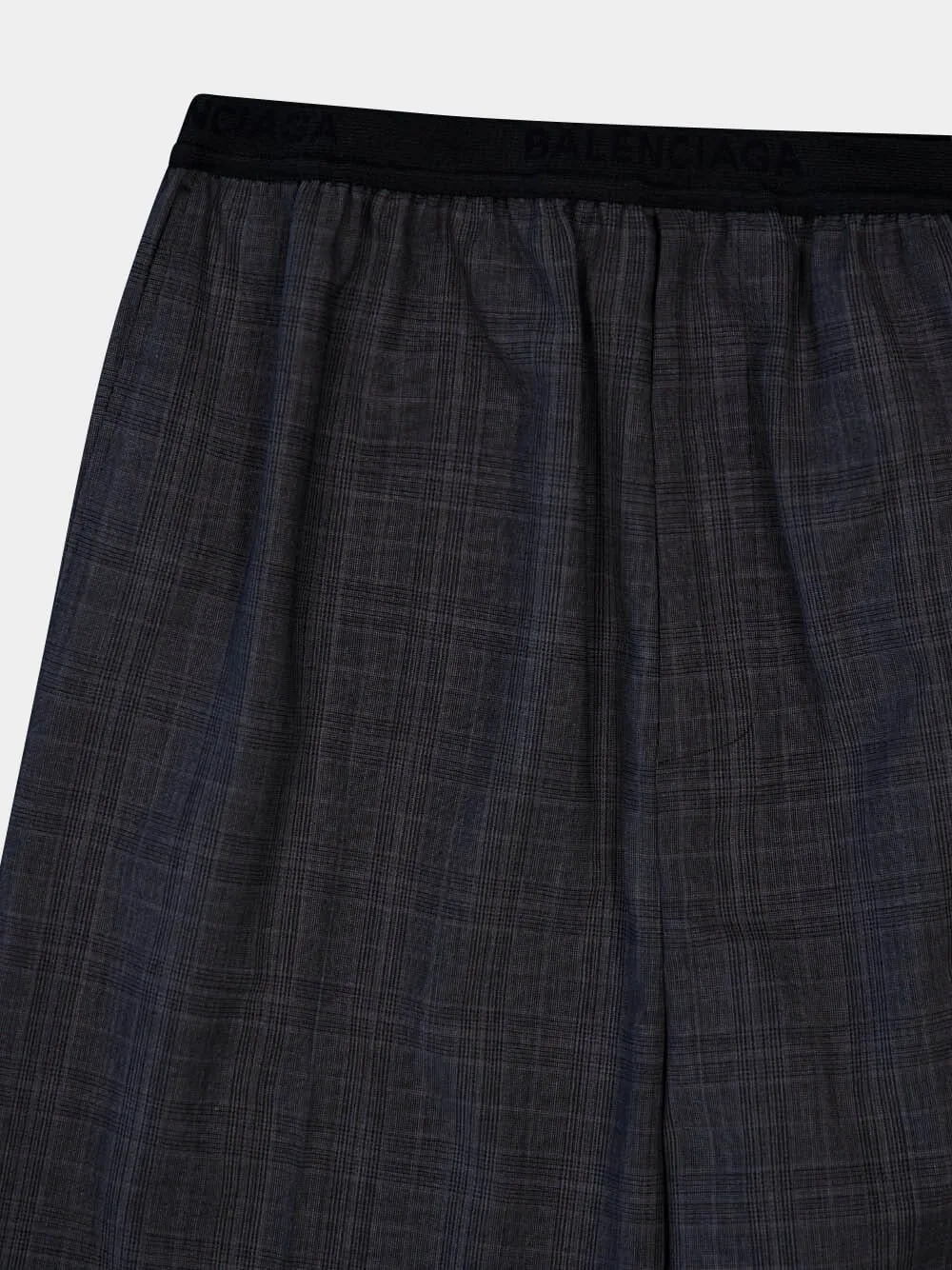Checked Straight Leg Trousers