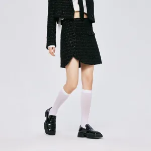 Chic Asymmetric Plaid A-Line Skirt
