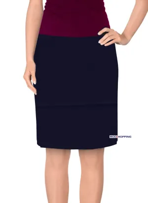 Classic Navy Blue Plain Skirt For Women's.
