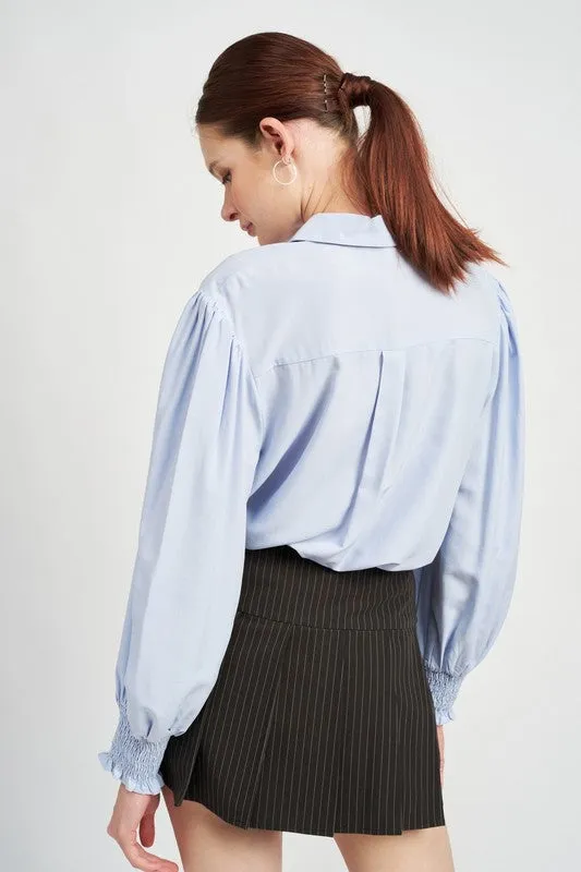 Classy Button Up Collared Blouse