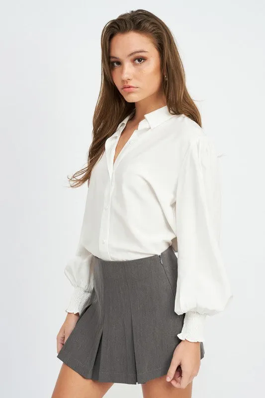 Classy Button Up Collared Blouse