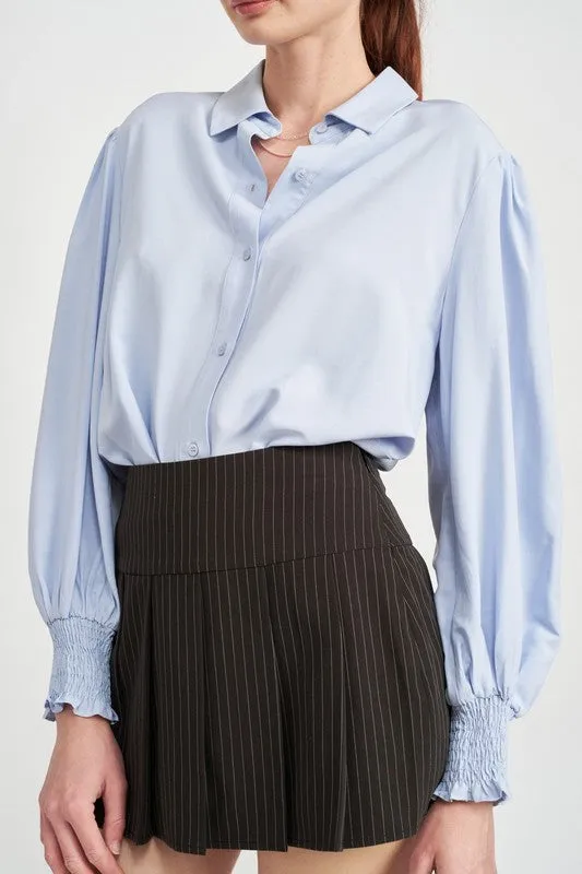 Classy Button Up Collared Blouse