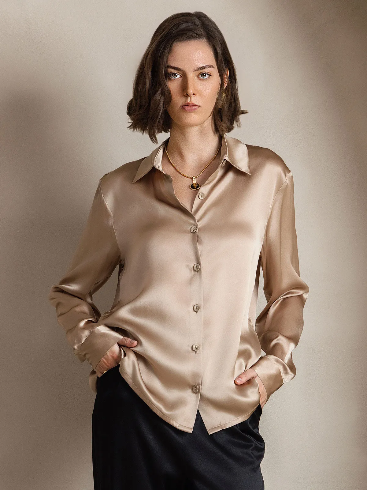 Clemence - Modern Military Chic Woman's Lapel Shirt