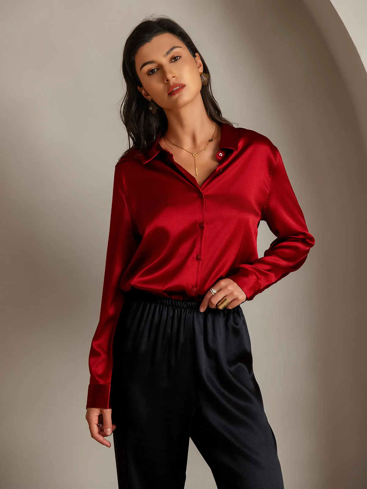Clemence - Modern Military Chic Woman's Lapel Shirt