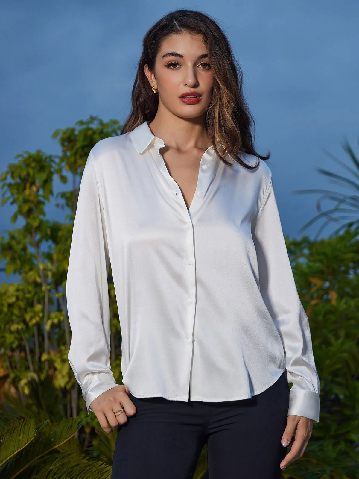 Clemence - Modern Military Chic Woman's Lapel Shirt