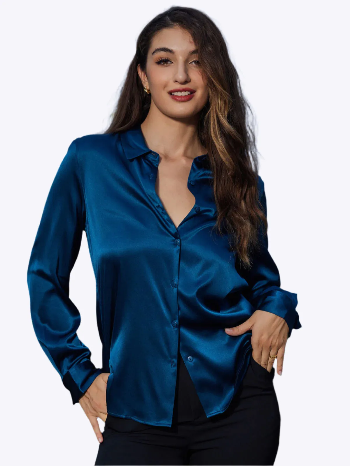 Clemence - Modern Military Chic Woman's Lapel Shirt