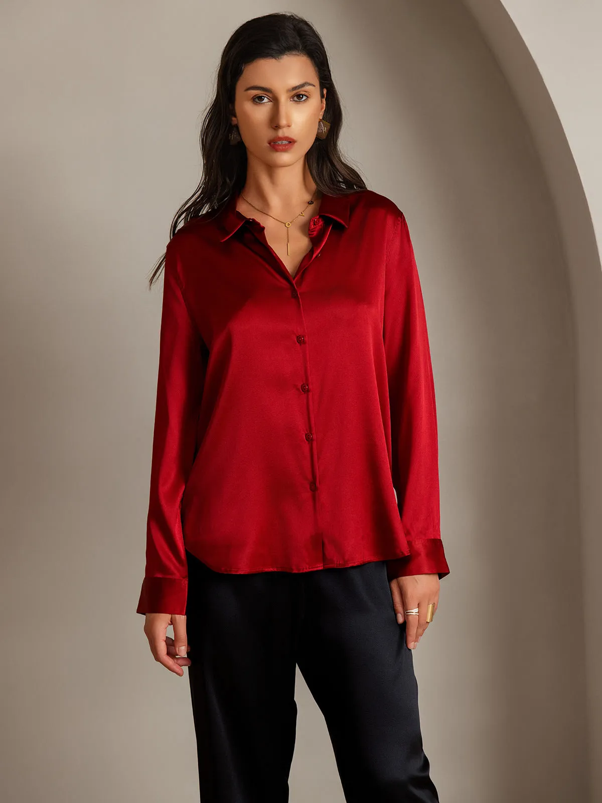 Clemence - Modern Military Chic Woman's Lapel Shirt