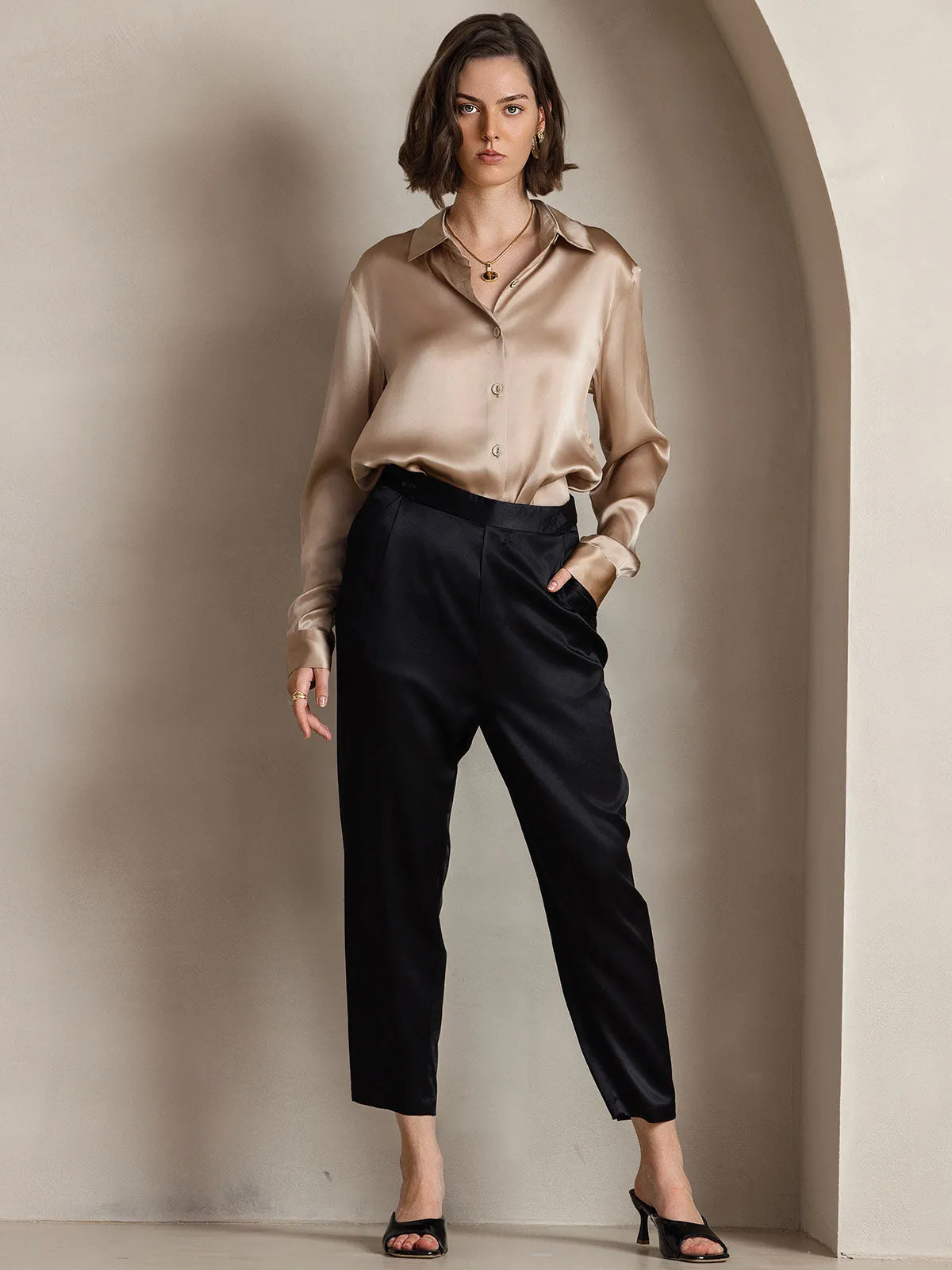 Clemence - Modern Military Chic Woman's Lapel Shirt