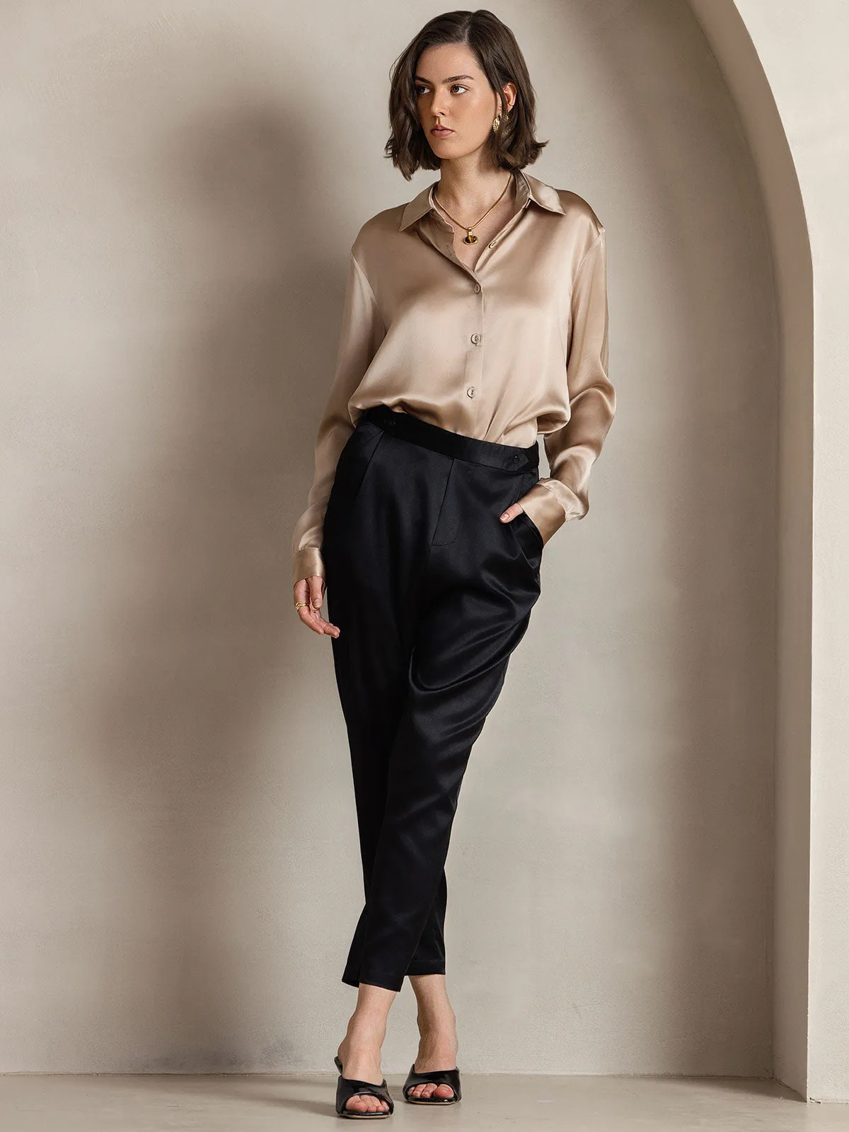 Clemence - Modern Military Chic Woman's Lapel Shirt