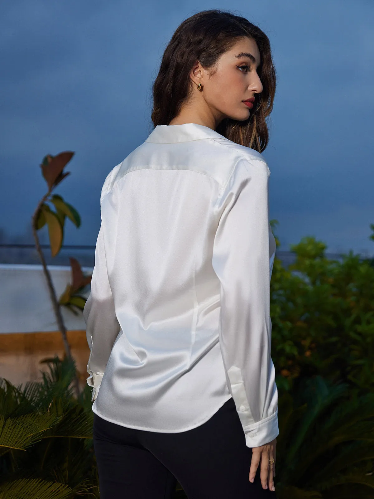 Clemence - Modern Military Chic Woman's Lapel Shirt