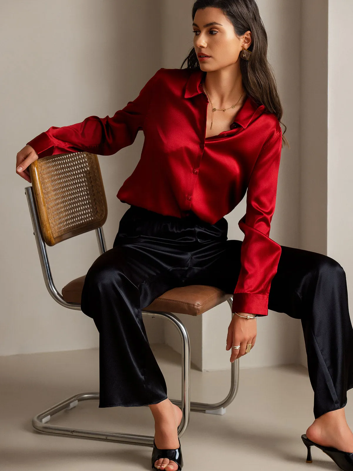 Clemence - Modern Military Chic Woman's Lapel Shirt