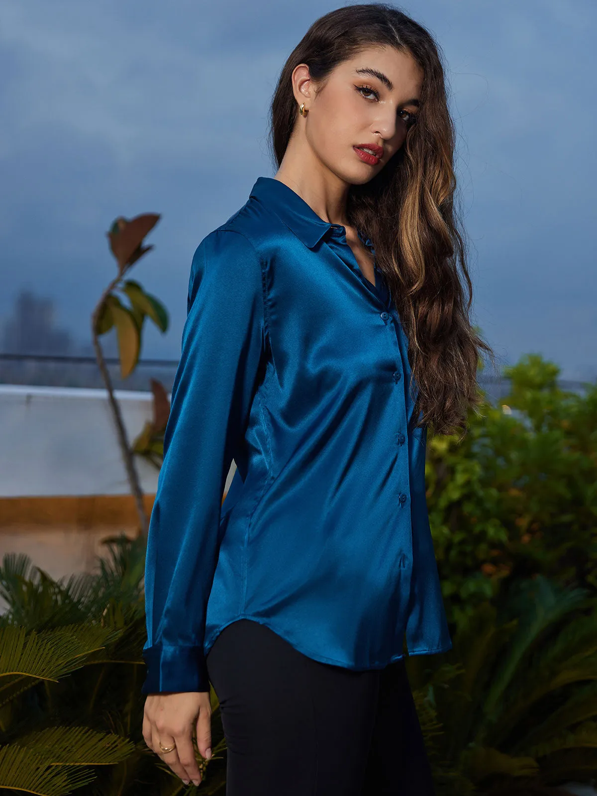 Clemence - Modern Military Chic Woman's Lapel Shirt