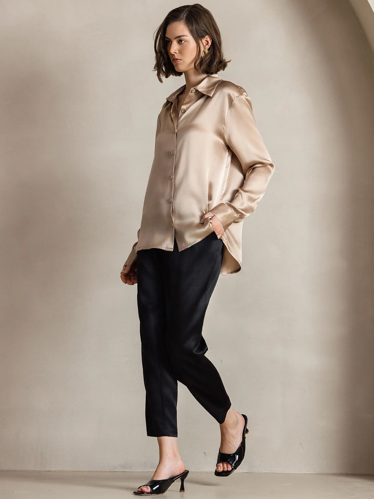 Clemence - Modern Military Chic Woman's Lapel Shirt