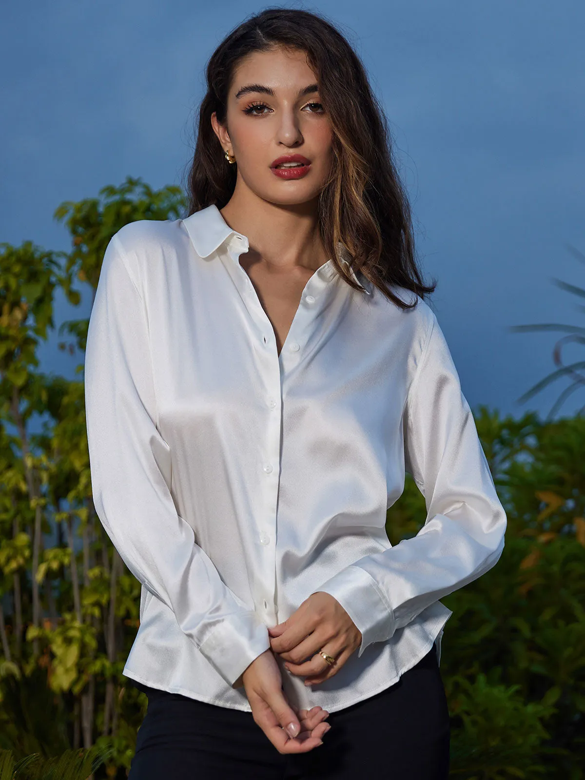 Clemence - Modern Military Chic Woman's Lapel Shirt