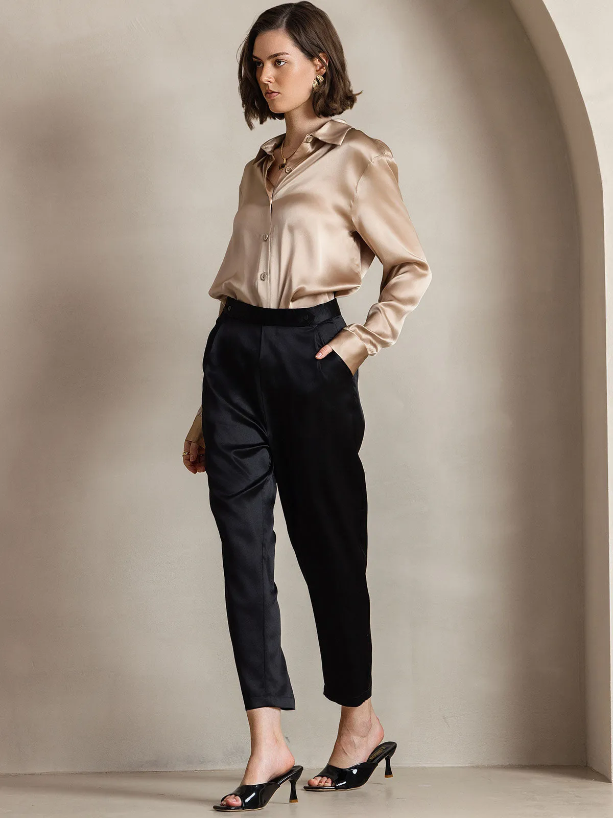 Clemence - Modern Military Chic Woman's Lapel Shirt