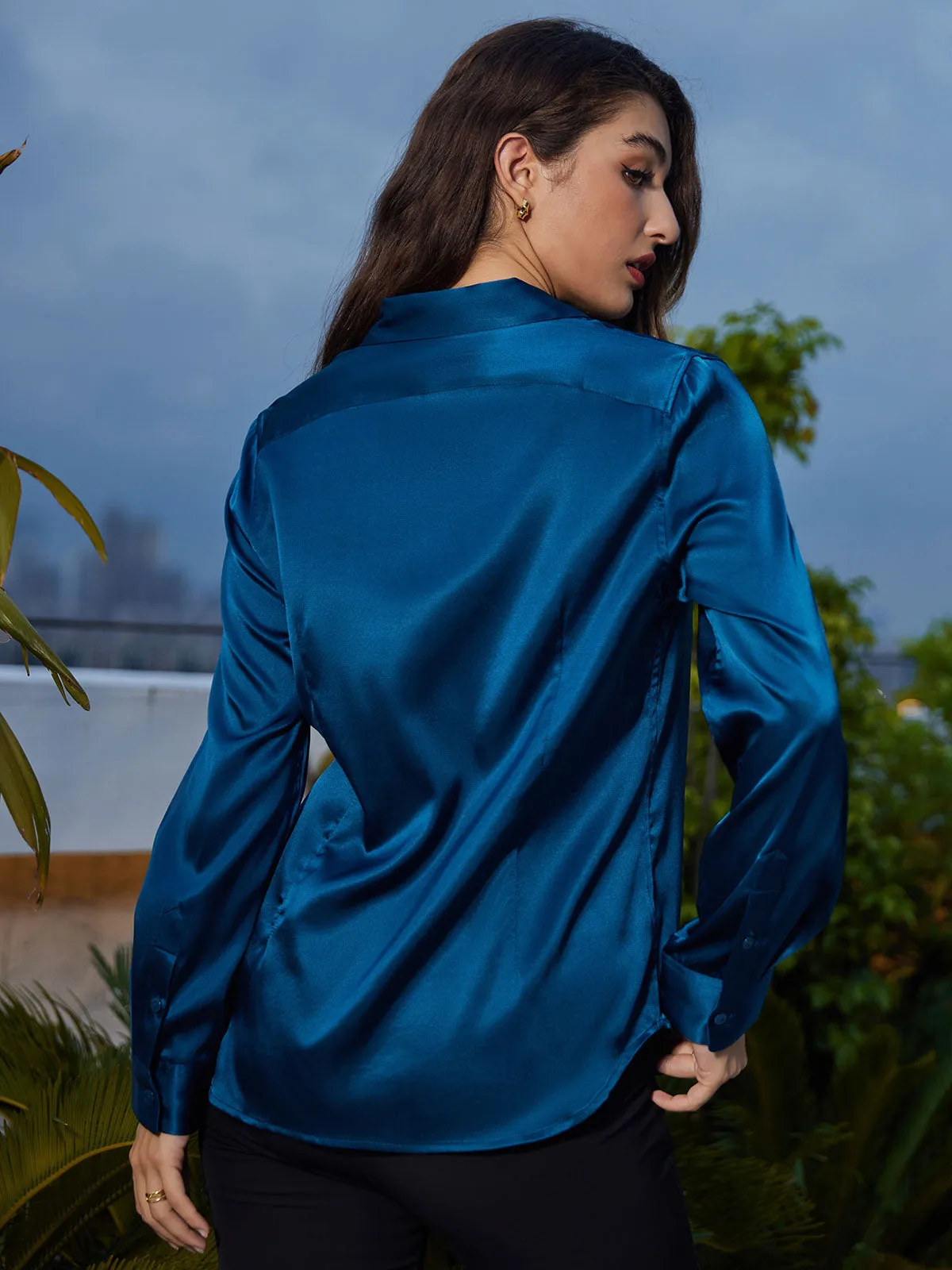 Clemence - Modern Military Chic Woman's Lapel Shirt