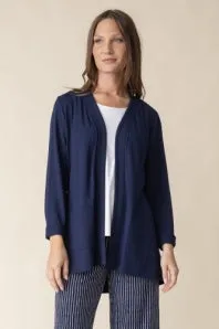 Core Travel Solid Long Open Front Jacket