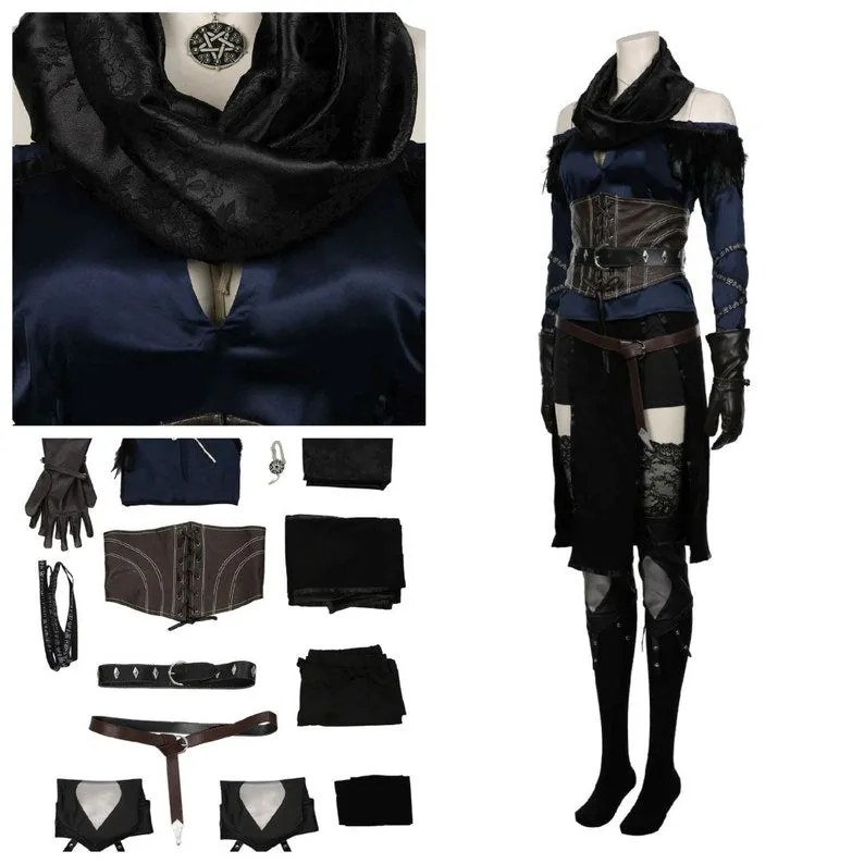 Cosplay Costume - Game Wizard Women's Top and Skirt Outfits, Halloween Party Clothes for Ladies, Role Play