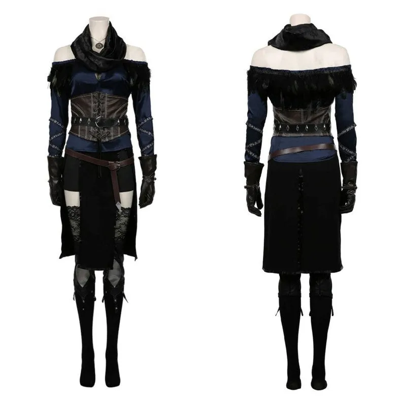 Cosplay Costume - Game Wizard Women's Top and Skirt Outfits, Halloween Party Clothes for Ladies, Role Play