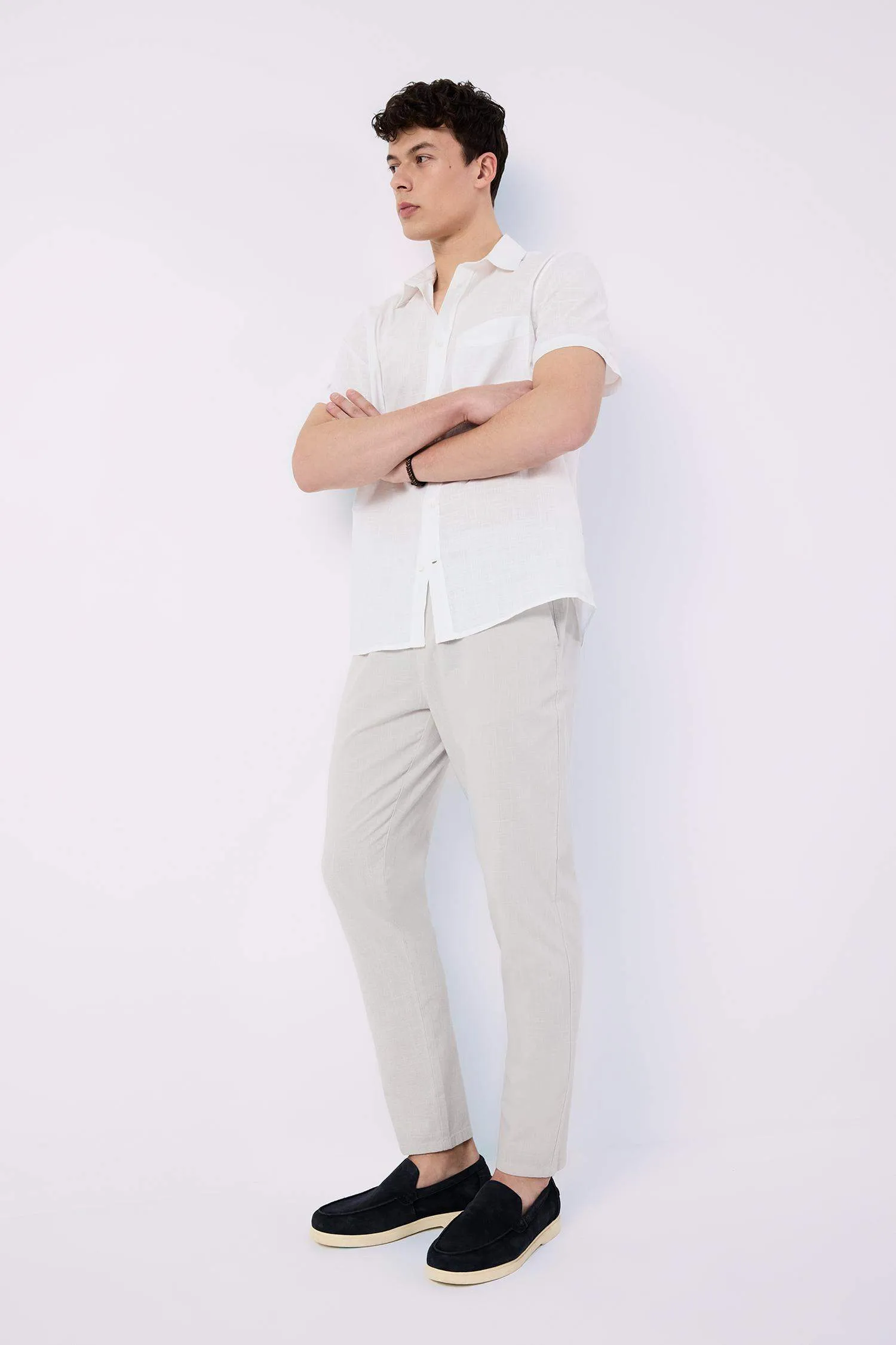 Cotton Skinny Leg Elastic Waist Summer Joggers