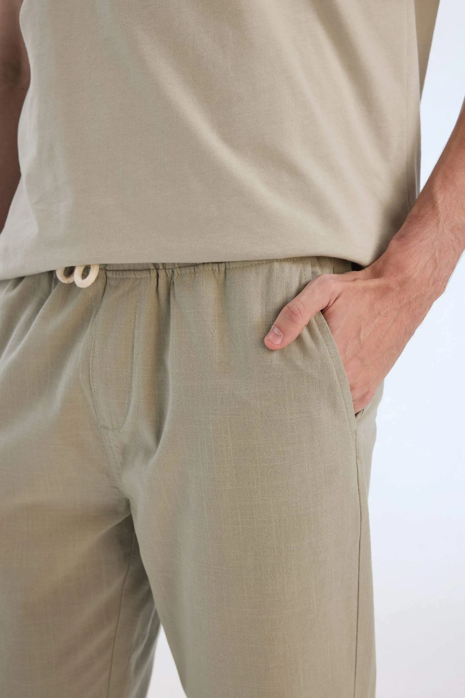 Cotton Skinny Leg Elastic Waist Summer Joggers