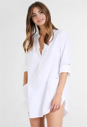 Cotton Stand Collar Side Pocket Shirt